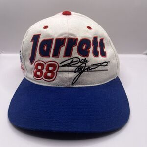 Vintage Dale Jarrett White Embroidered SnapBack Cap CFS NASCAR #88 Racing Retro